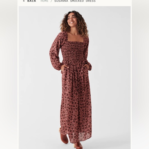 NWT Faherty Susanna Smocked Dress - Picture 2 of 6